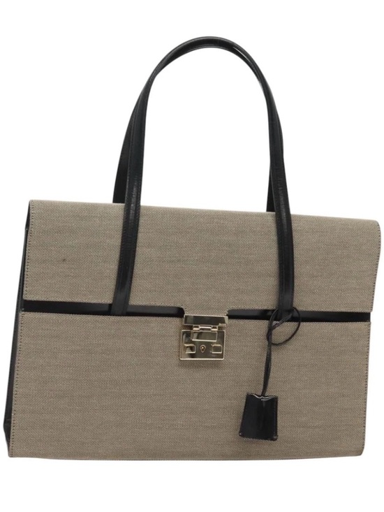 Gucci Handbags - Gucci Lady Lock Flap Tote Canvas  Bag and Gold Lock-Preowned